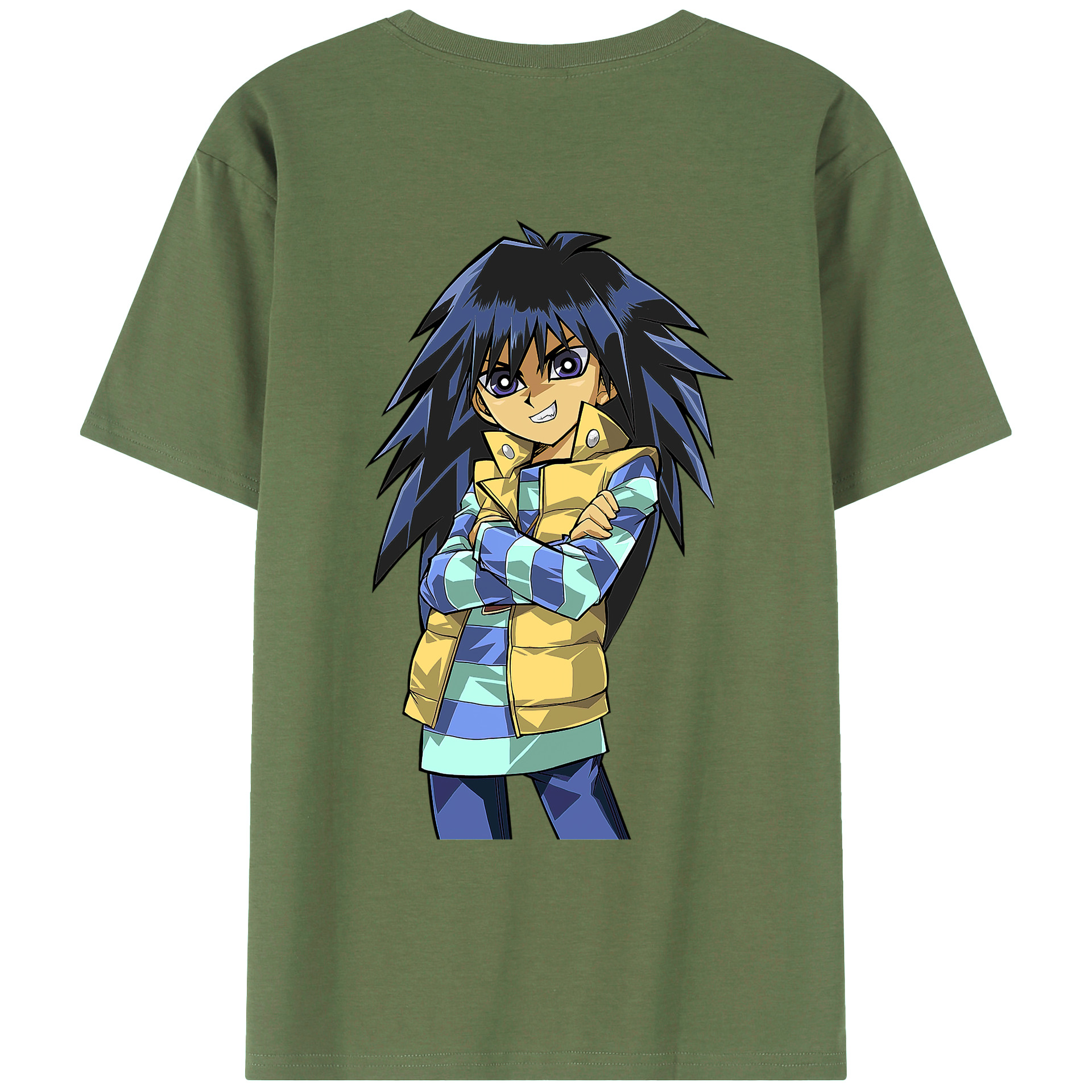 （画像用） 遊☆戯☆王 Yu-Gi-Oh! 綿100％ メンズ半袖Tシャツ（バックプリント） 通気性